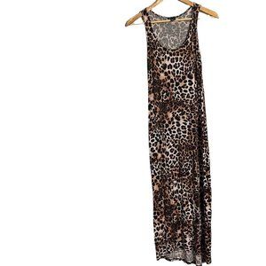 H&M leopard print maxi length tank top style dress medium